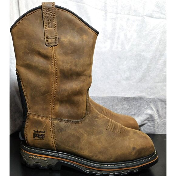 Men's Timberland PRO True Grit Pull-On Composite Toe Waterproof Boots - Size 10W - Picture 3 of 12